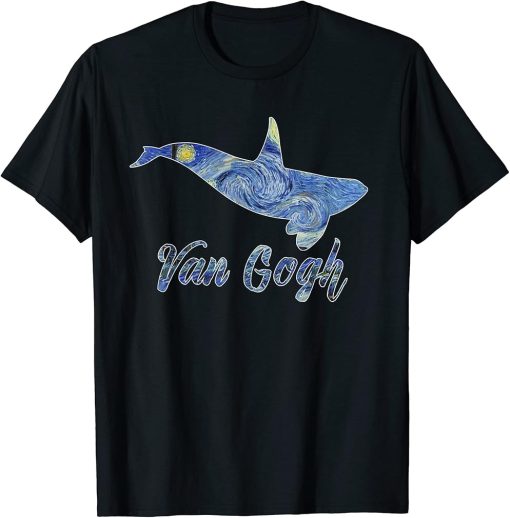 Orca Van Gogh Starry Night Art Van Gogh Painting Whale T-Shirt